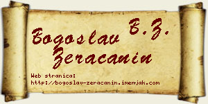 Bogoslav Žeračanin vizit kartica
